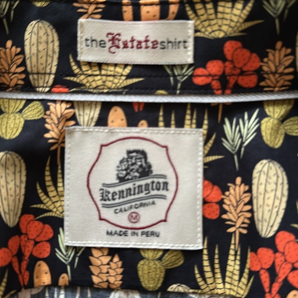 NWOT Kennington "The Estate Shirt" Cacti Print Short Sleeve Button Up - Picture 5 of 7